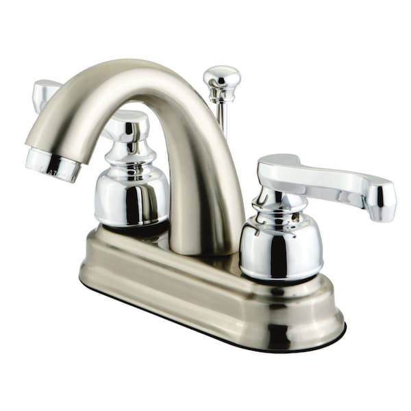 4" Centerset Bathroom Faucet, Brushed Nickel/Chrome